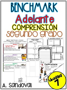 Preview of Benchmark Adelante SECOND GRADE UNIT 7 Comprehension Sheets