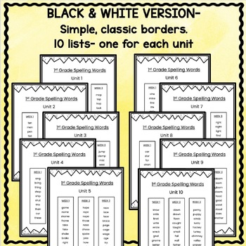 benchmark advance 1st first grade spelling lists units