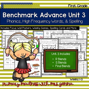 Preview of Benchmark Advance - 1st Grade Unit 3 Supplemental Phonics, HFW, and Spelling