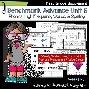 Preview of Benchmark Advance - 1st Grade Unit 5 Supplemental Phonics, HFW, and Spelling