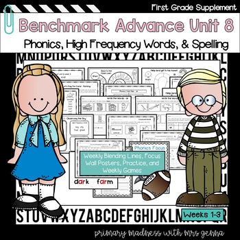 Preview of Benchmark Advance - 1st Grade Unit 8 Supplemental Phonics, HFW, and Spelling