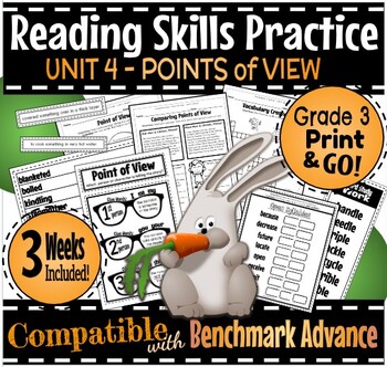 Preview of Reading Skills Practice Compatible with Benchmark Advance 2022 Grade 3 Unit 4