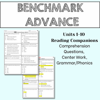 Preview of Benchmark Advance 2nd Grade Comprehension Worksheets Florida