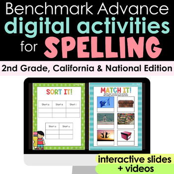 Preview of Benchmark Advance 2nd Grade Spelling Unit 1 -10 bundle | Google Slides