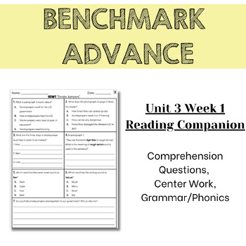 Preview of Benchmark Advance 2nd Grade Unit 3 Comprehension Worksheets - Florida Edition