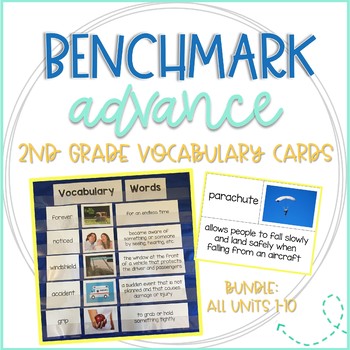 Preview of Benchmark Advance Vocabulary Cards 2nd Grade Bundle