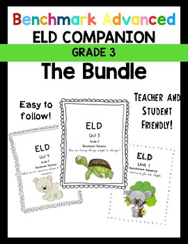 Preview of Benchmark Advance 3rd Grade Unit 1-10 Bundle! ELD Companion