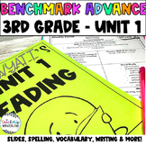 Benchmark Advance 3rd Grade Unit 1 Slides, Text Evidence, Vocab 