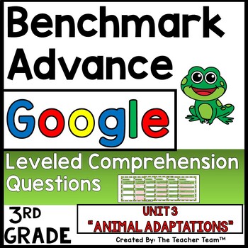 Preview of Benchmark Advance 3rd Grade Unit 3 Comprehension Questions | Google Slides