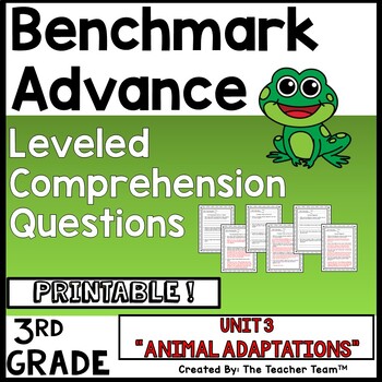 Preview of Benchmark Advance 3rd Grade Unit 3 Comprehension Questions | Printable