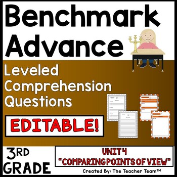 Preview of Benchmark Advance 3rd Grade Unit 4 EDITABLE Comprehension Questions