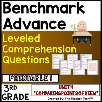 Preview of Benchmark Advance 3rd Grade Unit 4 Comprehension Questions | Printable