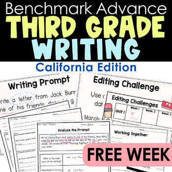 Preview of Benchmark Advance 3rd Grade Writing - FREE Unit 1 Week 1, Review and Routines