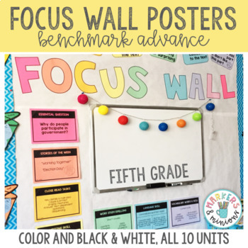 Preview of Benchmark Advance Focus Wall Posters + Word Cards (Fifth Grade)