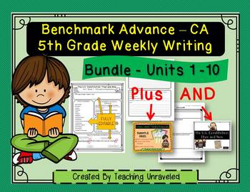 Preview of Benchmark Advance 5th Grade Writing Resources - EDITABLE BUNDLE