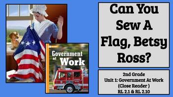Preview of Benchmark Advance "Can You Sew A Flag Betsy Ross?" Main Idea (RL 2.1)