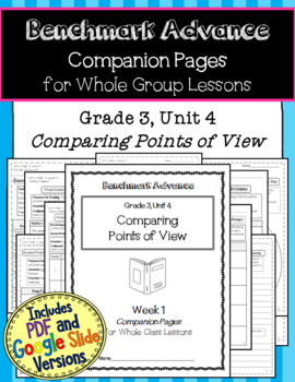 Preview of Benchmark Advance Companion Pages * Grade 3, Unit 4 * GOOGLE and Print Version