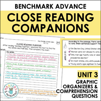 Preview of Benchmark Advance Close Reading Companions (Fifth Grade, Unit 3)