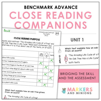 Preview of Benchmark Advance Close Reading Companions (First Grade, Unit 1)