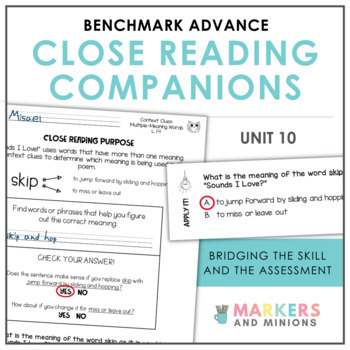 Preview of Benchmark Advance Close Reading Companions (First Grade, Unit 10)