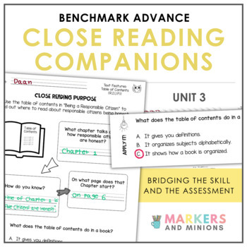 Preview of Benchmark Advance Close Reading Companions (First Grade, Unit 3)
