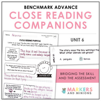 Preview of Benchmark Advance Close Reading Companions (First Grade, Unit 6)