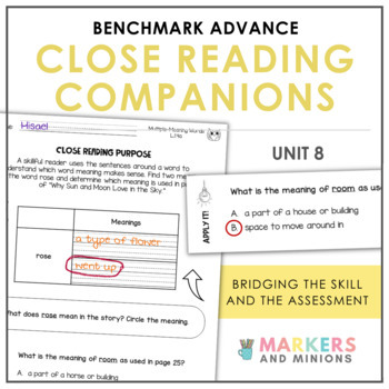 Preview of Benchmark Advance Close Reading Companions (First Grade, Unit 8)