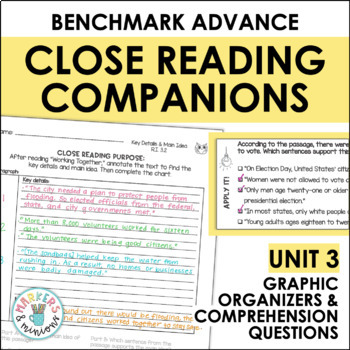 Preview of Benchmark Advance Close Reading Companions (Fourth Grade, Unit 3)