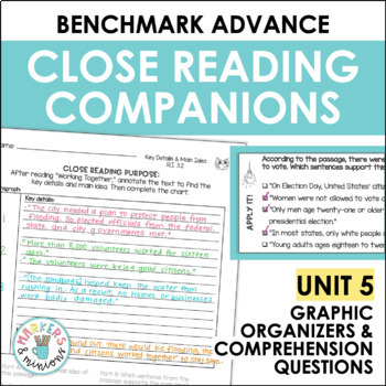 Preview of Benchmark Advance Close Reading Companions (Fourth Grade, Unit 5)