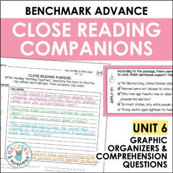 Preview of Benchmark Advance Close Reading Companions (Fourth Grade, Unit 6)