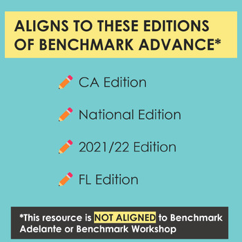 Unit 3 of Benchmark Advance - Markers & Minions