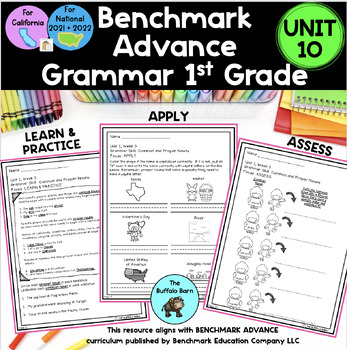 Benchmark Advance 1st Grade Grammar Practice Activities- Aligned for CA ...
