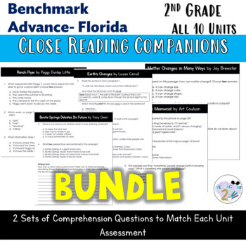 Preview of Benchmark Advance FL Close Reading Companion BUNDLE- Grade 2 Units 1-10