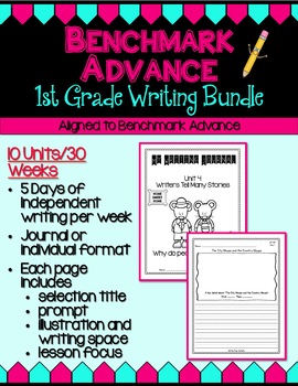 Preview of Benchmark Advance First Grade Daily Writing Journals | Units 1 - 10