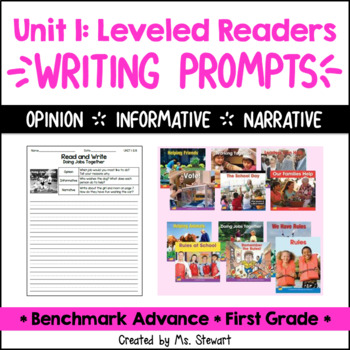 Benchmark Advance - First Grade - Unit 1, Leveled Readers Writing Prompts