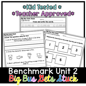 Preview of Benchmark Advance First Grade Decodable Reader | Big Bus Gets Stuck | Unit 2