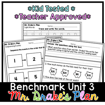 Preview of Benchmark Advance First Grade Decodable Reader | Mr. Drake's Plan | Unit 3