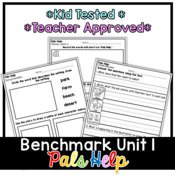 Preview of Benchmark Advance First Grade Decodable Reader | Pals Help | Unit 1 |
