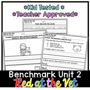 Preview of Benchmark Advance First Grade Decodable Reader | Red at the Vet | Unit 2