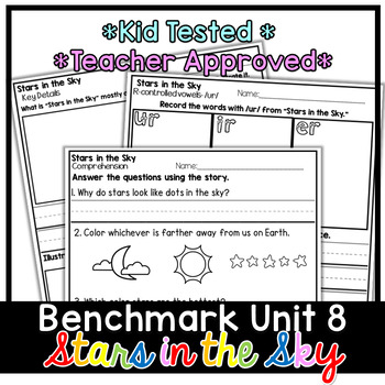 Preview of Benchmark Advance First Grade Decodable Reader  | Stars in the Sky | Unit 8