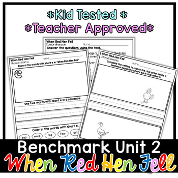 Preview of Benchmark Advance First Grade Decodable Reader | When Red Hen Fell | Unit 2