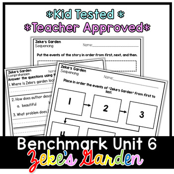 Preview of Benchmark Advance First Grade | Decodable Reader | Zeke's Garden | Unit 6