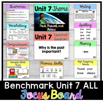 Preview of Benchmark Advance First Grade Focus Boards| Unit 7: Weeks 1, 2, & 3