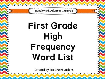 Preview of Benchmark Advance 2017 First Grade High Frequency List Units 1-10
