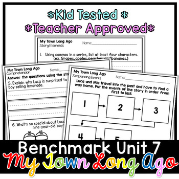 Preview of Benchmark Advance First Grade Small Group | My Town Long Ago | Unit 7