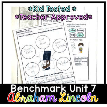 Preview of Benchmark Advance First Grade Small Group Reader  | Abraham Lincoln | Unit 7