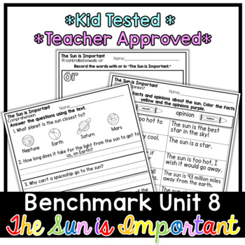 Preview of Benchmark Advance First Grade Small Group Reader | The Sun is Important | Unit 8