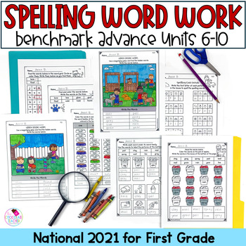 Preview of Spelling Word Practice - Benchmark Advance 1st Grade - National 2021 22 - U 6-10