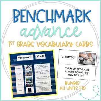 Preview of Benchmark Advance Vocabulary Cards 1st Grade Bundle