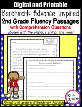 Preview of Benchmark Advance Fluency Passages with Comprehension - 2nd Grade